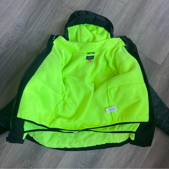 Children’s Place Boys Black and Gray Hooded 3-in-1 Jacket Medium - Picture 3 of 13